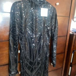 Brand new, never worn black sequin dress